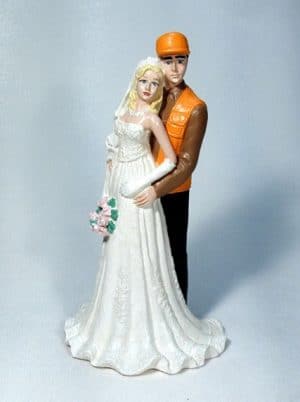 Amazon.com: Hunt Is Over Hunting Hunter Couple Wedding Cake Topper  Personalized : Handmade Products